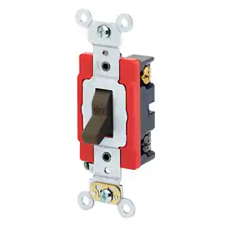 Leviton 1224-2 120/277 Volt 20 Amp 4-Way Brown Thermoplastic Self Grounding Toggle Switch