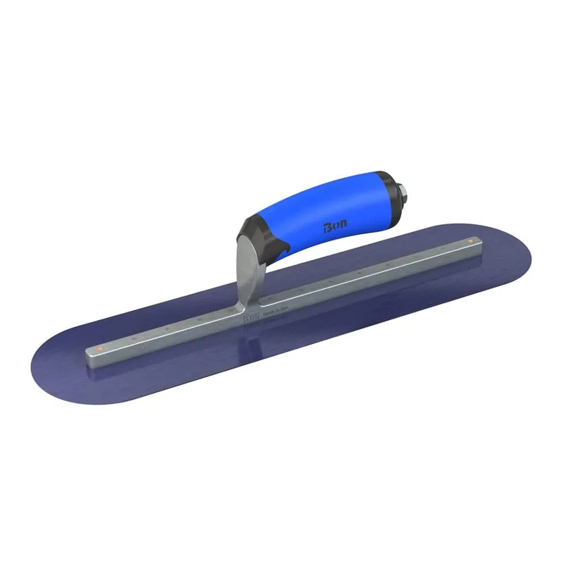 Bon Steel City 67-157 Blue Steel Finishing Trowel - Round End - 16 X 3 - Comfort Wave Handle