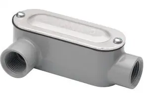 Bridgeport LR-45CG Rigid and IMC Conduit Body, Type LR, Aluminum, Cover and Gasket, Size 1 1/2 Inch