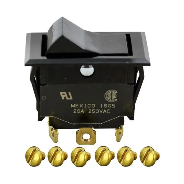 ROCKER SWITCH 7/8 X 1-1/2 DPDT