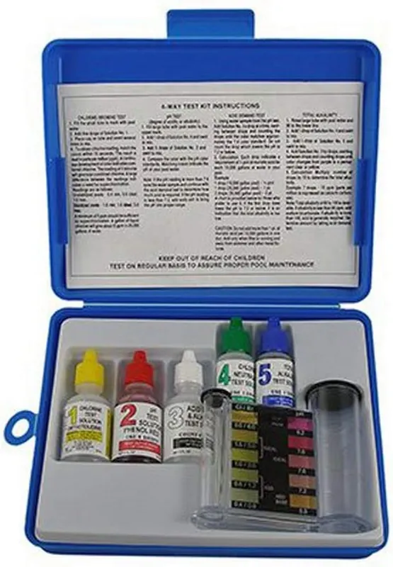 JED Pool Tools 00-486 4-Way Water Test Kit for Pool and Spa Maintenance