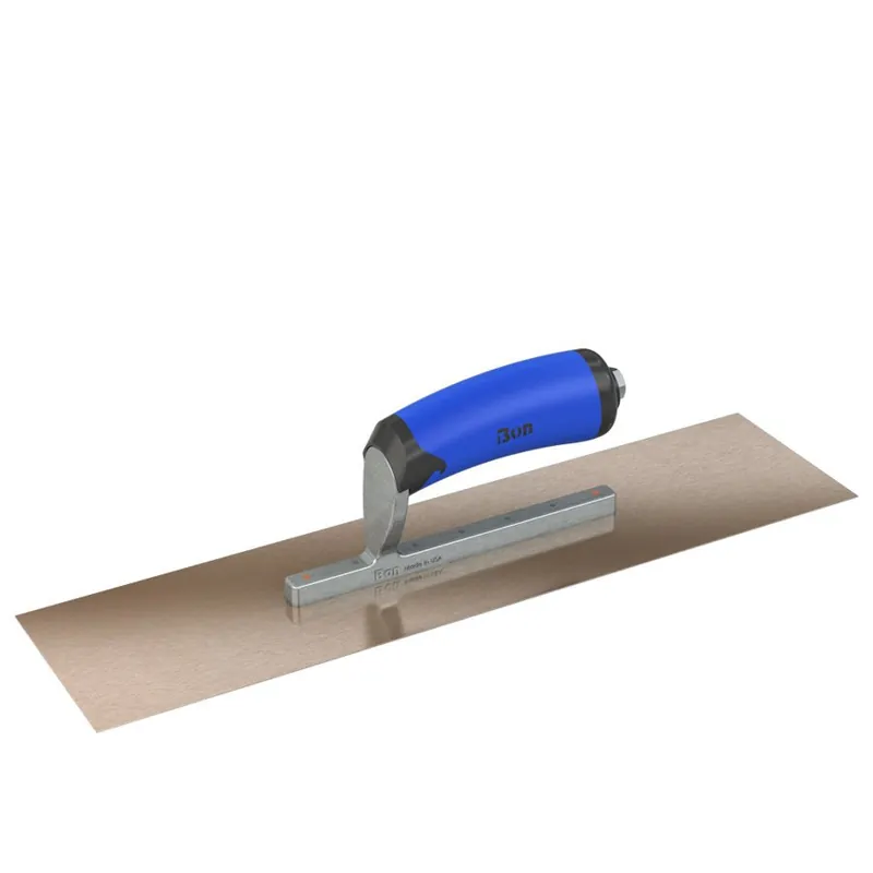 Bon Steel City 67-137 Golden Stainless Steel Finishing Trowel Square End Short Shank 11.5 X 4 Comfort Wave Handle