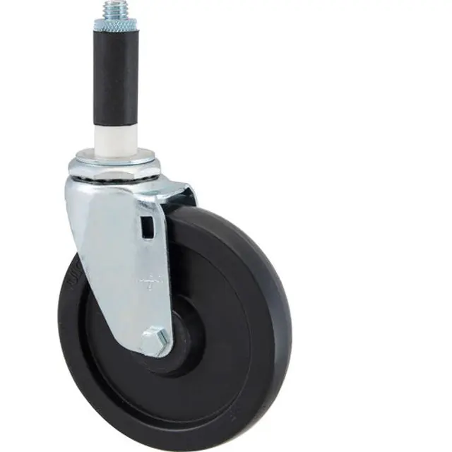 CASTER,STEM(5"OD, SWVL, BLACK)
