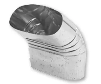 Gray Metal 6-503-0 Vertical Oval 6 x 45 Degree Angle 30 Gauge Galvanized