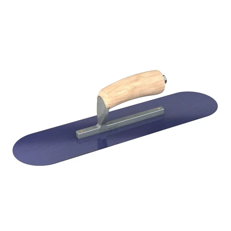 Bon Steel City SCT-POOL-BS Blue Steel Pool Trowel 14 Inches by 4 Inches - Camel Back Wood Handle