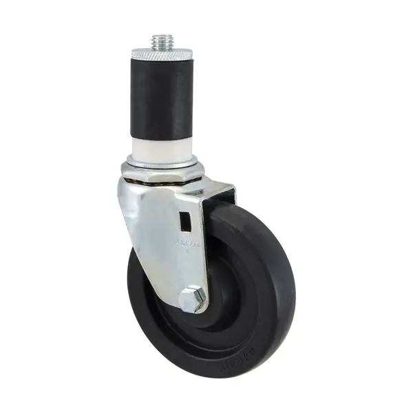 CASTER,STEM 4"OD,SWVL,BL ACK