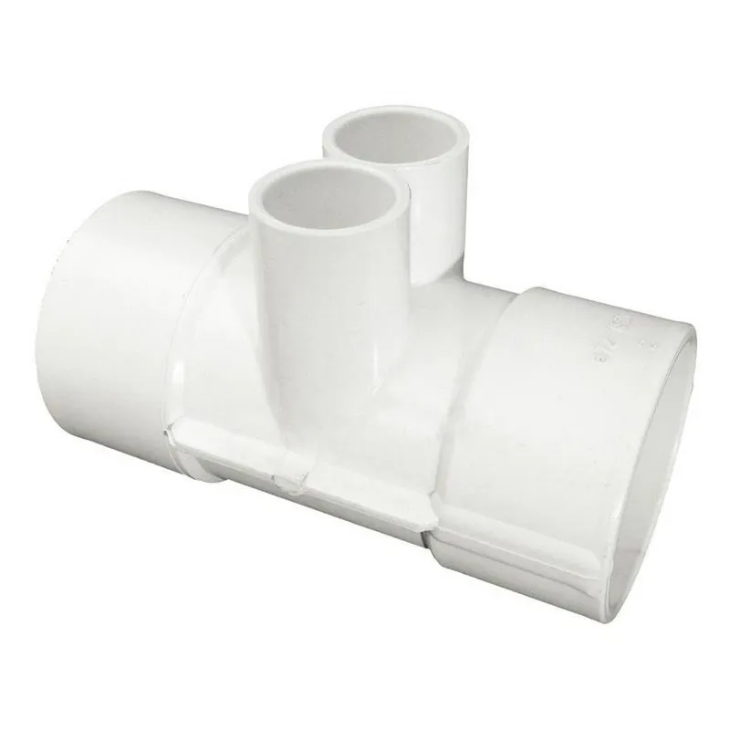 Waterway Plastics 672-7910B Manifold 2 Inch Slip x 2 Inch Slip with Two 0.75 Inch Ports