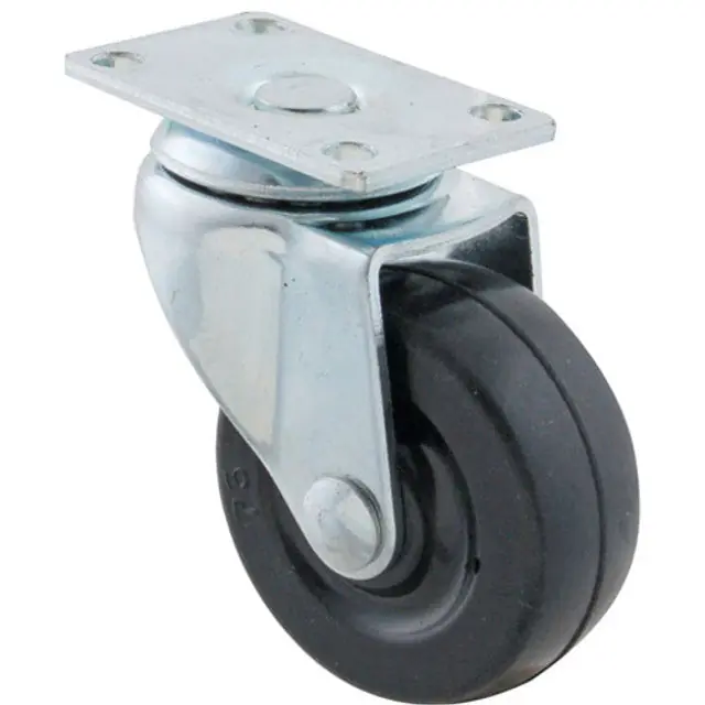 CASTER,PLATE (2"OD,SWVL,BLACK)