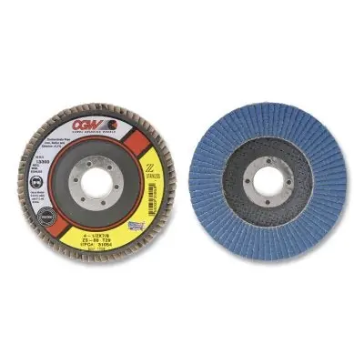 CGW ABRASIVES 31014 Z-Stainless Flap Disc 4-1/2 in dia 60 Grit 7/8 in Arbor