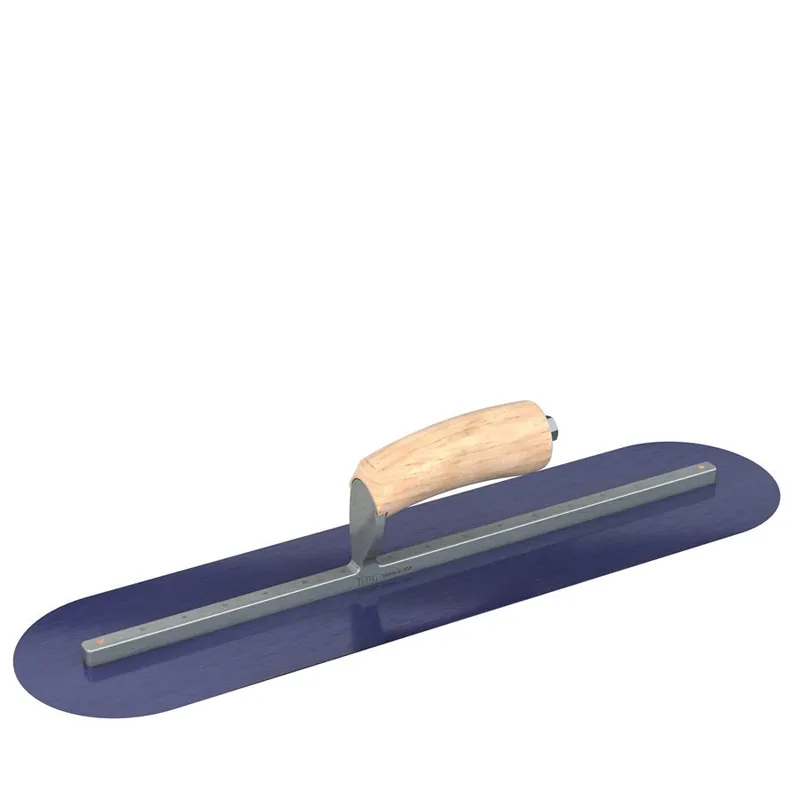 Bon Steel City Blue Steel Finishing Trowel Round End 20 x 5 Camel Back Wood Handle