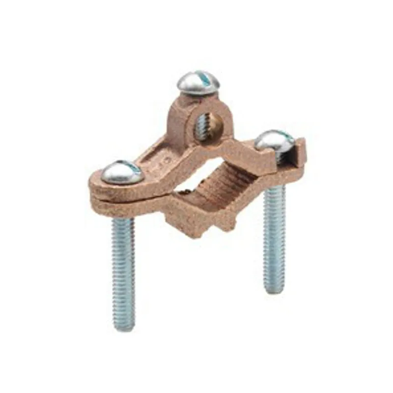 Bridgeport 1309-B Clamp, Ground, Bare Wire, Brass, Ground Pipe Grounding Electrode Size 1/2 - 1 Inch