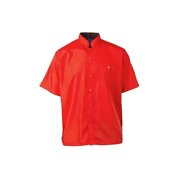 KNG 3XL Chef Shirt Mens Red/Black SS Active