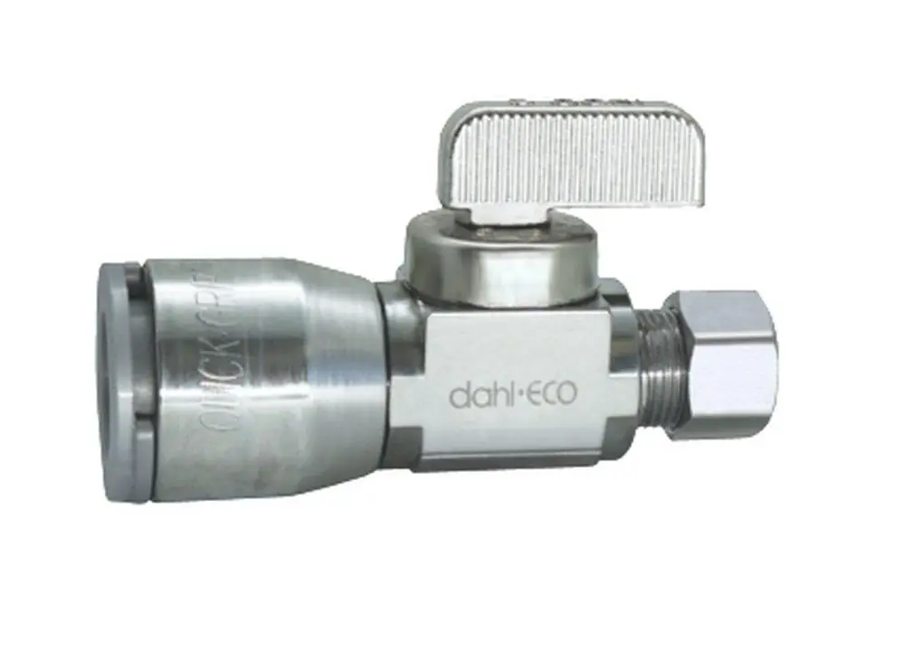 Dahl Valve 511-QG3-31 Mini-Ball 1/2 x 3/8 in. Push-to-Connect x OD Compression Loose Key Straight Supply Stop Valve
