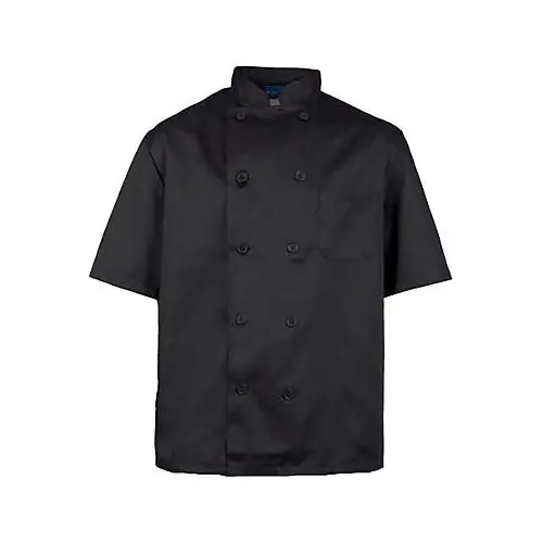 KNG M Mens Chef Coat Black Short Sleeve for AllPoints 1053M