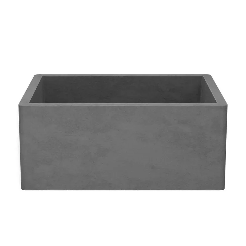 Native Trails NSK2418-S NativeStone 24 x 18 in. Concrete Single Bowl Farmhouse Kitchen Sink in Slate