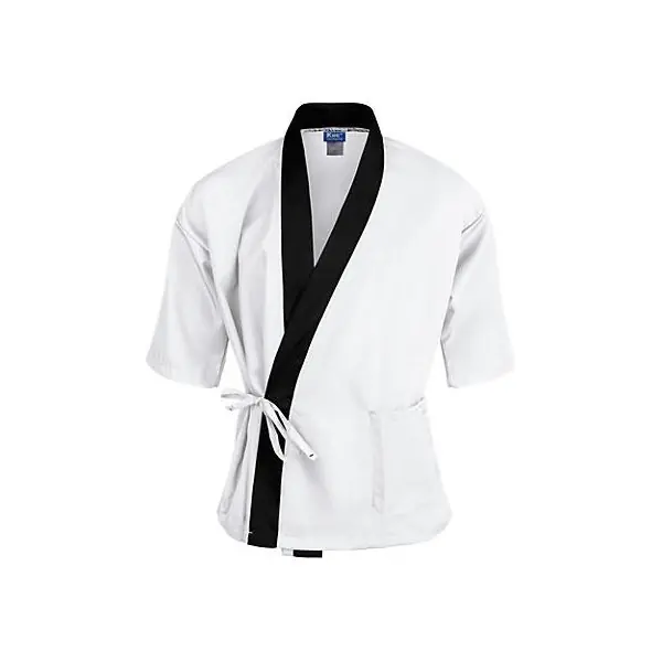 KNG Lg Sushi Chef Coat White/Black 3/4 Sleeve