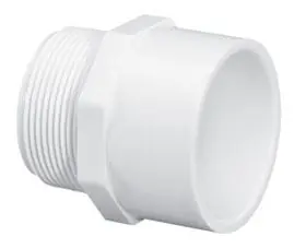 LASCO 436-060 PVC Male Adapter 6 Inch Schedule 40 MPT x Slip 180 PSI White