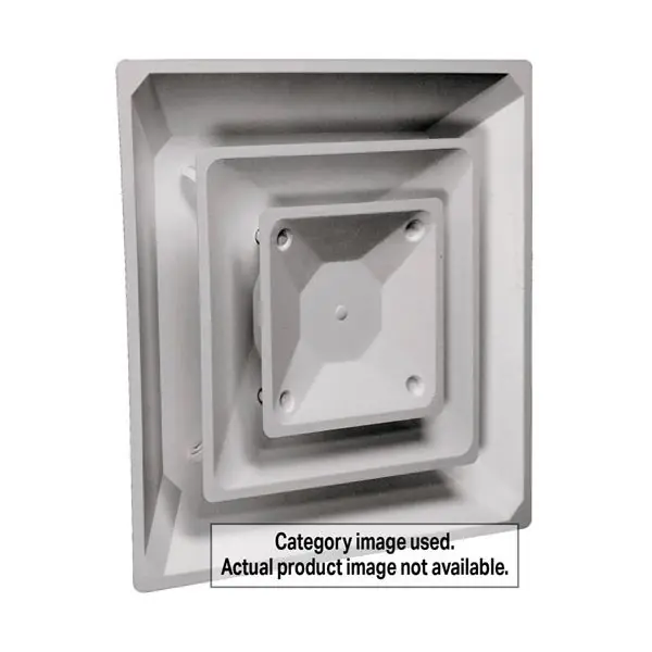 AIR DIFFUSER, 4WAY (14"NECK, BLACK, 24"SQ)