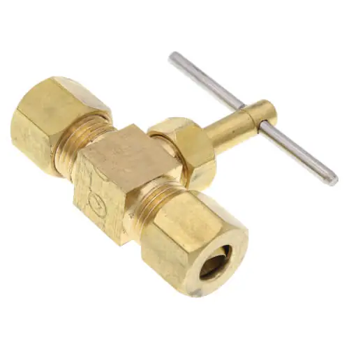 BrassCraft NV105-4X 1/4 inch Brass Straight Needle Valve for Industrial Applications - NV105-4X