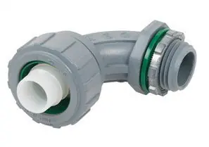 Bridgeport 469-NMLT Connector Liquid Tight 90 Degree Non-Metallic Size 3/8 Inch