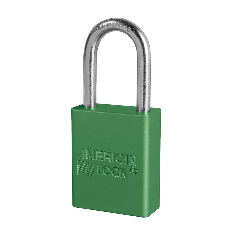 American Lock A1166GRN Safety Padlock 1/4 in Dia x 1-1/2 in H x 25/32 in W