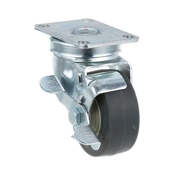 PLATE MNT CASTER W/BRK 3 W 2-3/8 X 3-5/8