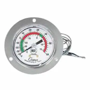 Cooper-Atkins CA6142-20-3 Stainless Steel Panel Thermometer 2 Dial Back Connect -40 to 60
