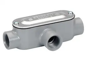 Bridgeport T-41CG Rigid and IMC Conduit Body, Type T, Aluminum, Cover and Gasket, Size 1/2 Inch