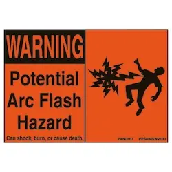 Panduit PPS0204W2100A Arc Flash Sign 4 x 2.25