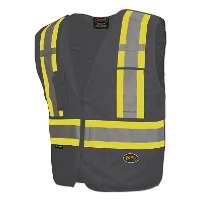 Pioneer V1021170U-2XL 6935AU/6936AU/6937AU HV Zip-Up Snap Break Away Safety Vest 2X-Large