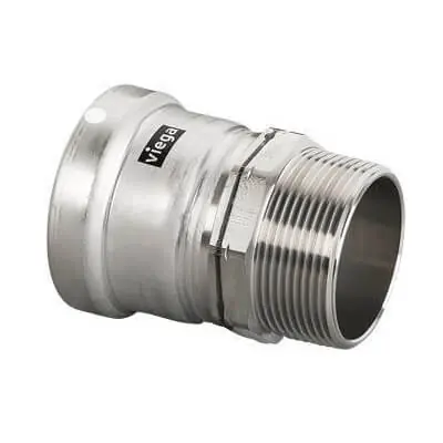 Viega 95635 2-1/2 MegaPress XL 304 Stainless Steel Male Adapter Press x Male