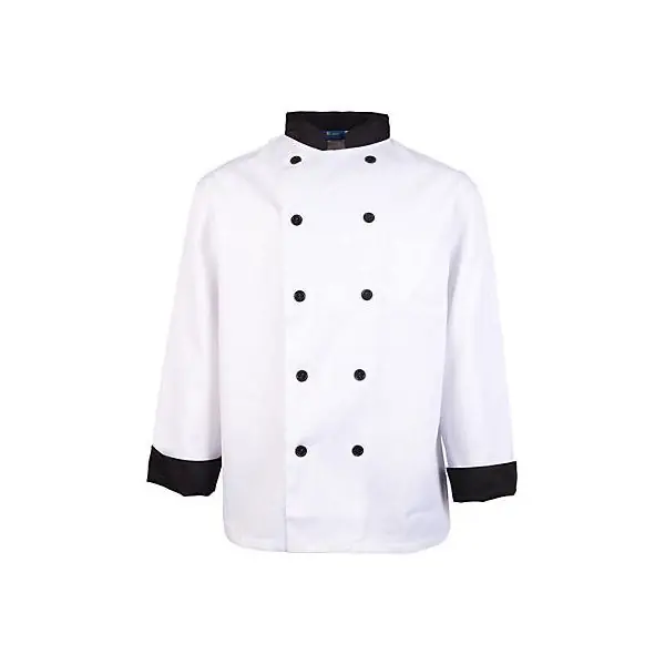 KNG M Chef Coat Executive, Black Trim