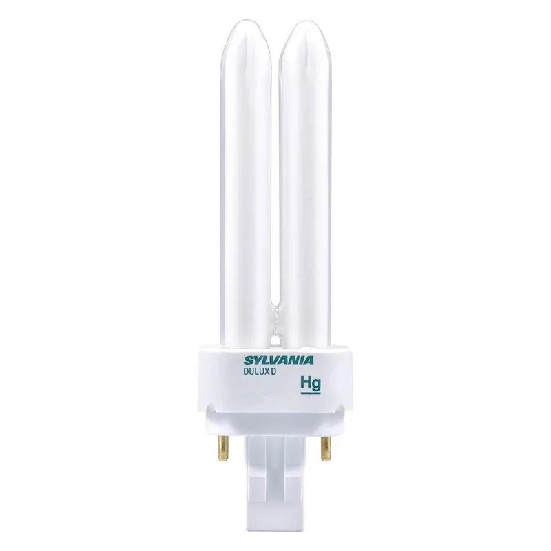 Sylvania 21110 Dulux D 18W T4 Compact Fluorescent Light Bulb with G24d-2 Base