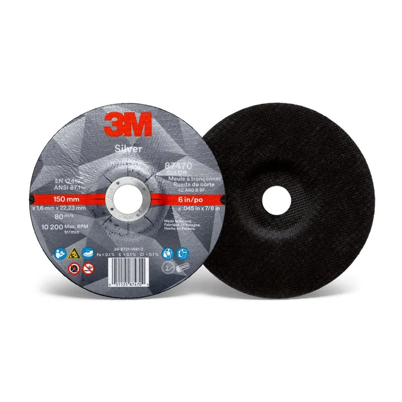 3M 7010409304 Silver Cut-Off Wheel 60 Grit 6 x 0.045 x 7/8