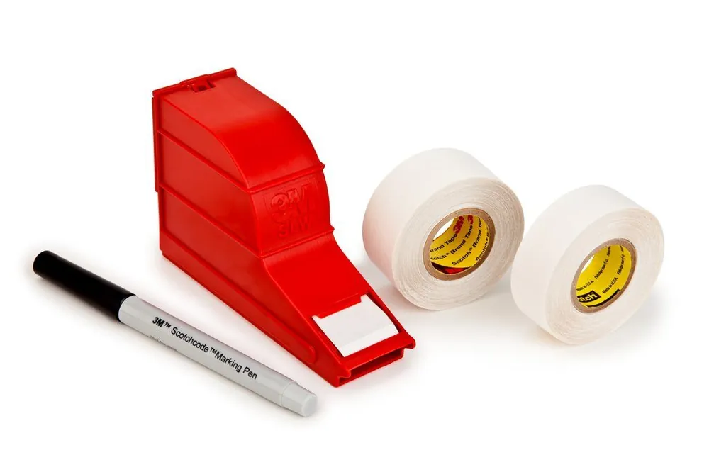 3M 7000031501 Wire Marker Write-On Dispenser, 1-3/8 in L x 3/4 in W Label, 1 Rolls, Plastic