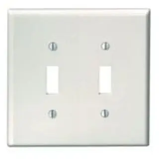 Leviton 80509-T Midway Size Traditional Wall Plate 2 Gangs Light Almond