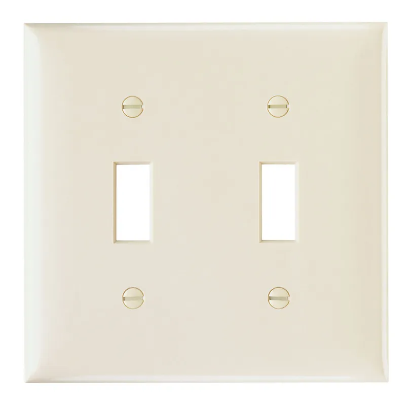 Pass & Seymour SP2LA 2Gang Wall Plate 2-Toggle Switch Standard Light Almond