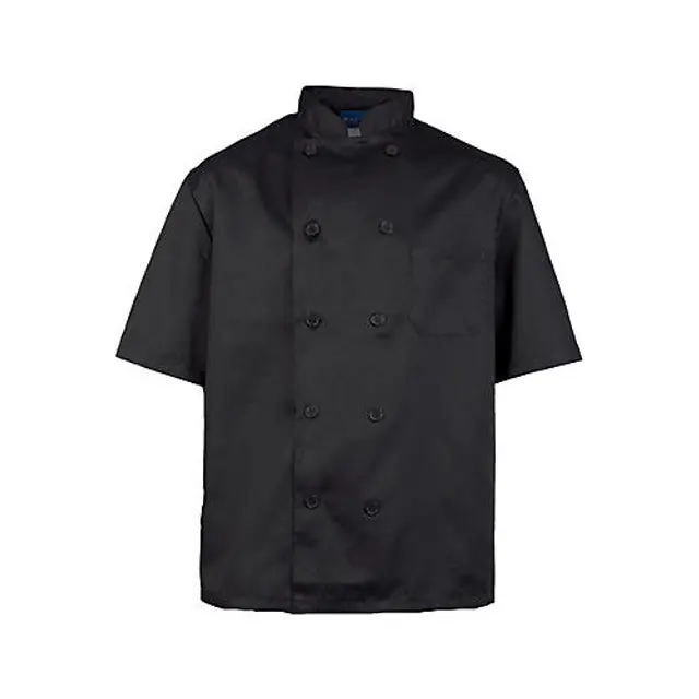 KNG 2XL Mens Chef Coat Black Short Sleeve