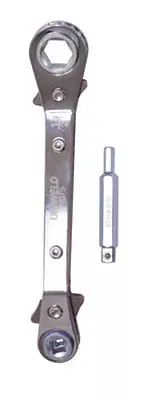 Uniweld 70075 Heavy Duty Offset Ratchet Wrench Dual Hex Valve Adaptor