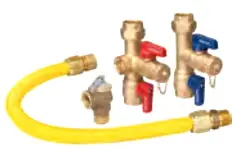 Brasscraft TK30RB21-24X Tankless Water Heater Kit with 3/4 IPS Service Valves, 24 In. Gas Connector (290,900 BTU) and PR Valve