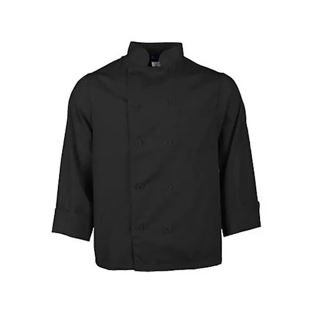 KNG XS LW Chef Coat Black Long Sleeve