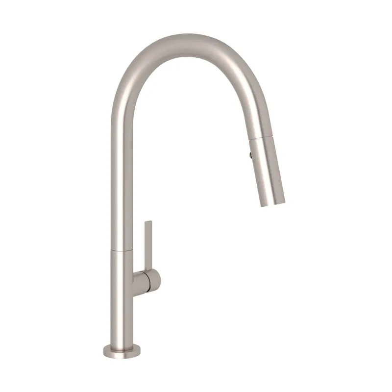 Rohl R7581LMSTN-2 Lux Single Handle Pull Down Kitchen Faucet in Satin Nickel