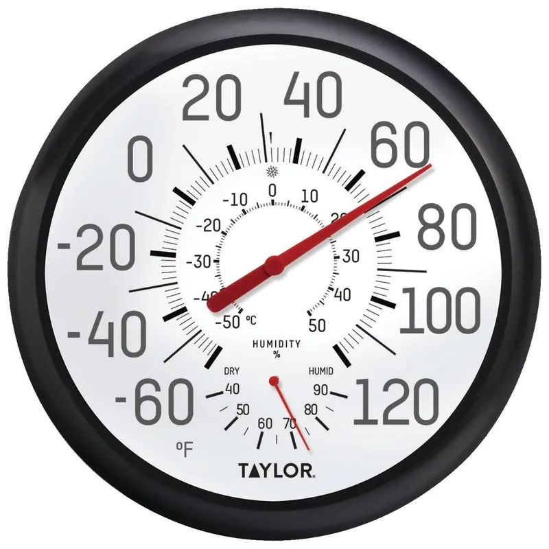 Taylor 6712N Fahrenheit & Celsius Analog -60 To 120 F, -50 to 50 C Hygrometer & Thermometer