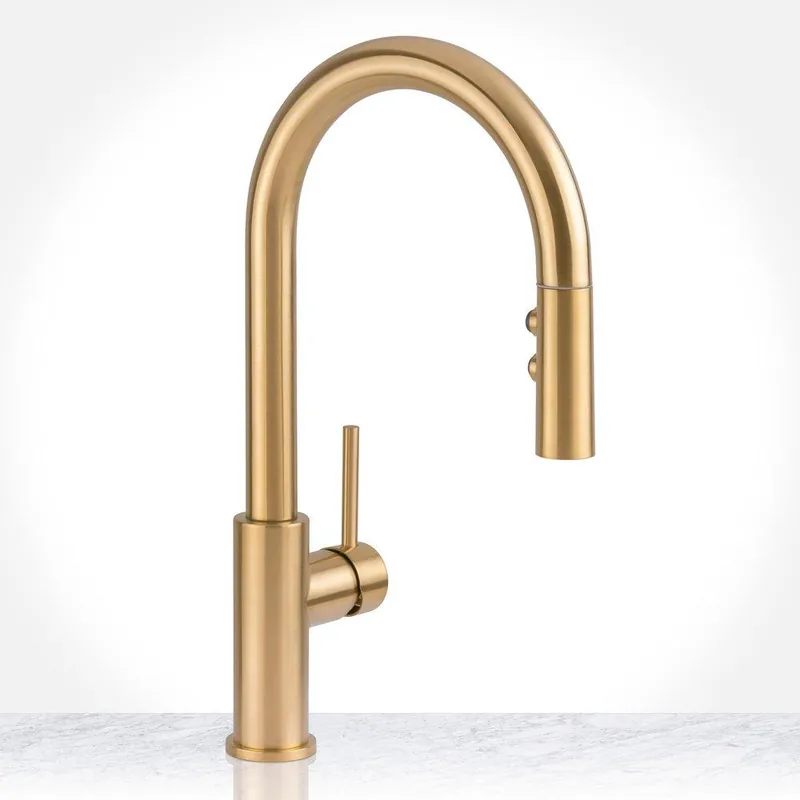 Miseno MNO191LCG Single Handle Pull Down Kitchen Faucet in Gold