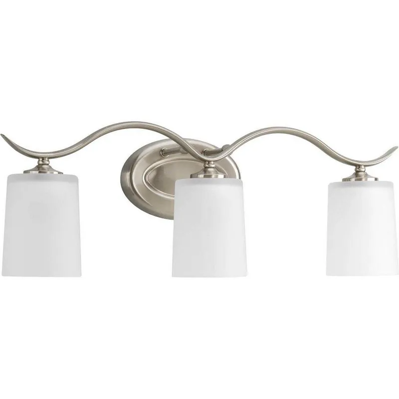 Progress Lighting P2020-09 Inspire 3 Light 100W Vanity Light Fixture Brushed Nickel