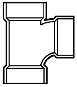 PVC DWV D401241 PVC DWV 2 X 1-1/2 X 1-1/2 Sanitary Tee