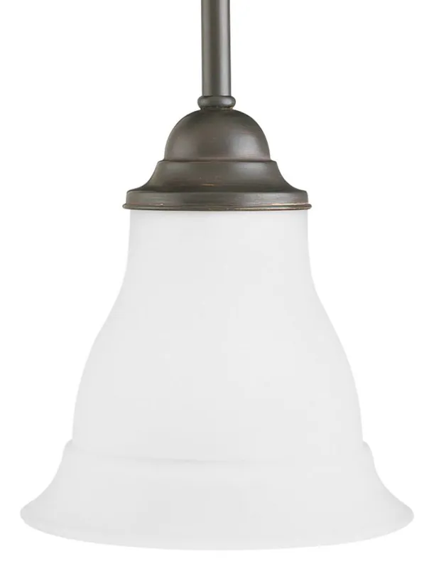 Progress lighting P5096-20 Trinity 1 Light 100W Mini Pendant with Etched Glass Antique Bronze