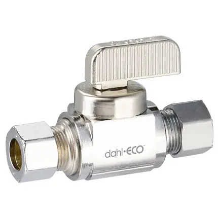 Dahl Valve 511-31-31 1/4 Nom Comp x 3/8 OD Comp Straight In-Line Stop & Isolation Valve Lead Free