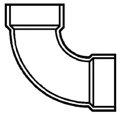 PVC DWV D304020 Long Sweep 90 Elbow 2 Inch