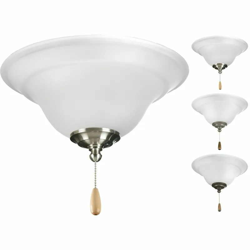 Progress Lighting P2628-01WB Two-light Fan Kit with Etched Glass Bowl